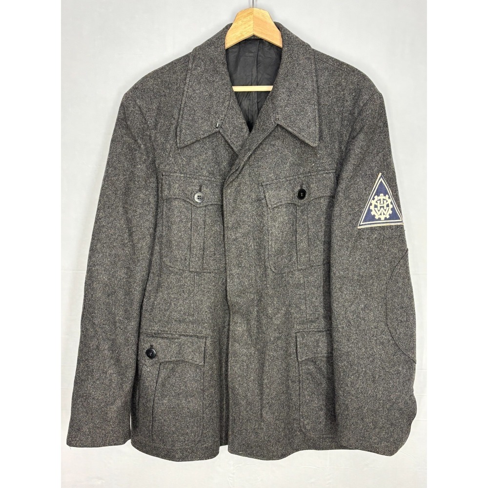 THW Technisches Hilfswerk Field Jacket Mens Heather Gray Flap Pockets 54 Vintage